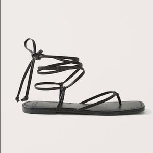 Abercrombie NWT Black Lace Up Sandals Size 9